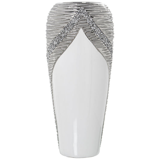 Vase Alexandra House Living White Champagne Ceramic Shiny 18 x 17 x 37 cm