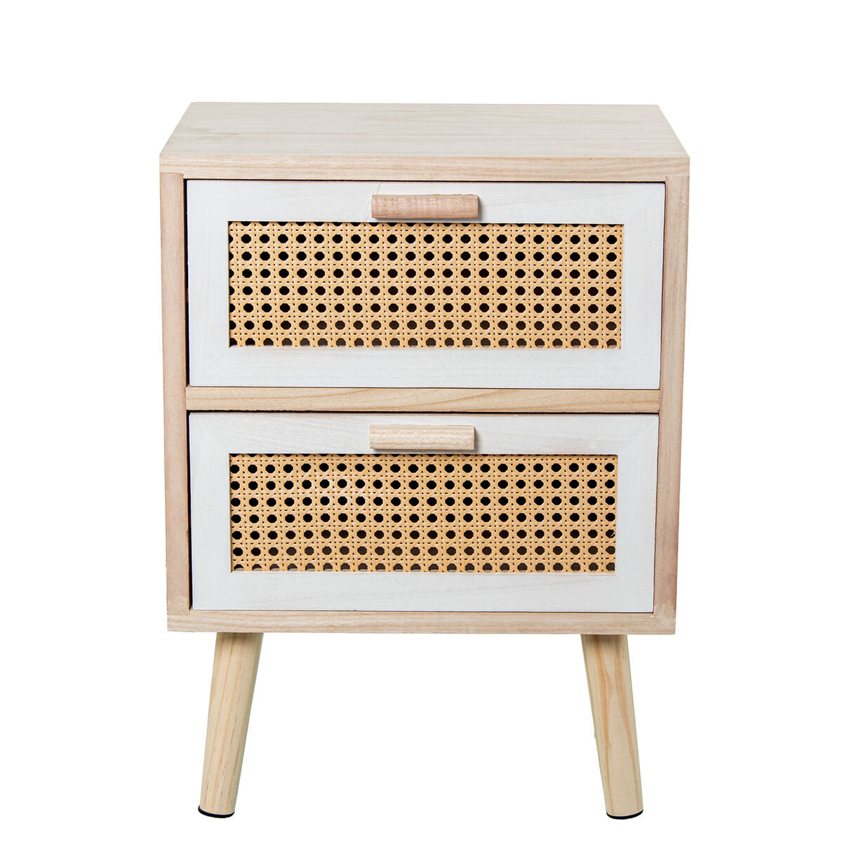 Nightstand Alexandra House Living White Brown Wood 40 x 55 x 30 cm