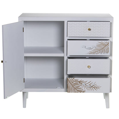 Sideboard Alexandra House Living White Golden Wood 80 x 80 x 40 cm