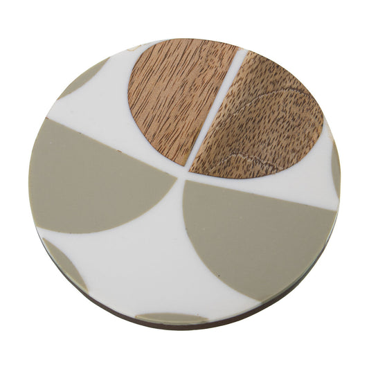 Coasters Alexandra House Living White Brown Plastic 10 x 1 x 10 cm 4 Pieces Alexandra House Living