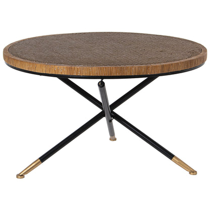 Centre Table Alexandra House Living Brown Black Rattan Natural Fibre 80 x 46 x 80 cm