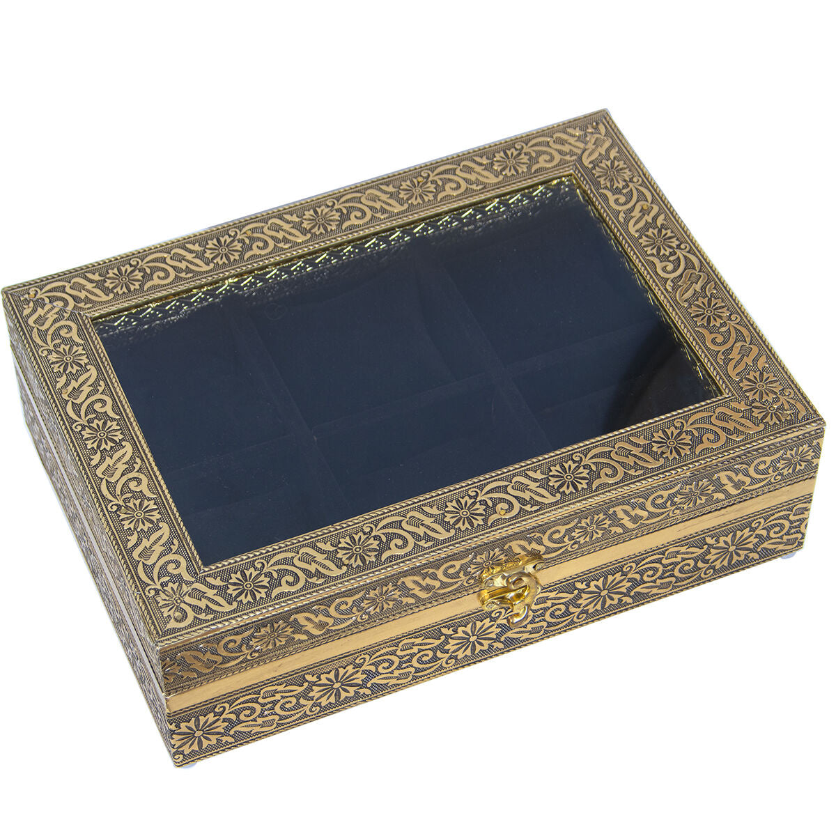 Box for watches Alexandra House Living Black Golden Metal 20 x 28 x 20 cm