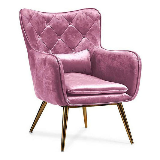 Armchair Pink Velvet (68 x 92 x 70 cm) Gift Decor