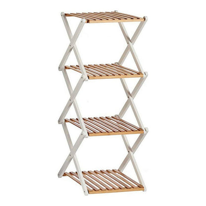 Shelves Brown White Foldable Wood (32 x 96 x 39 cm) Gift Decor