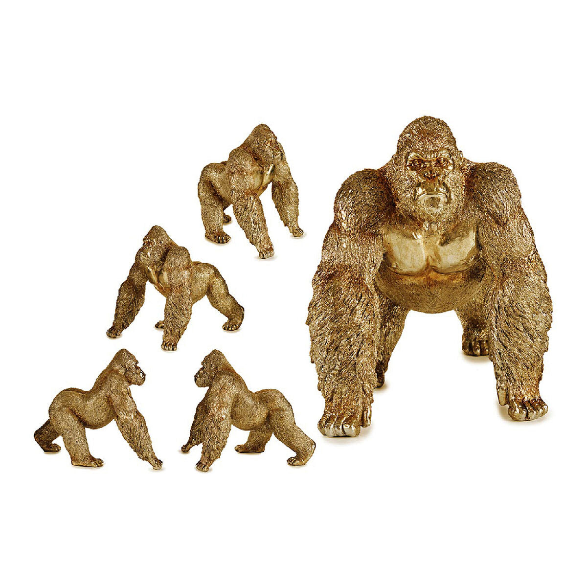 Decorative Figure Gorilla Golden Resin (30 x 35 x 44 cm) Gift Decor