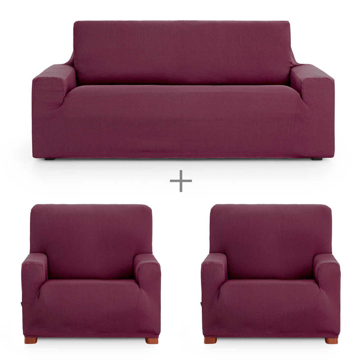 Sofa cover set Eysa ULISES Burgundy 3 Pieces