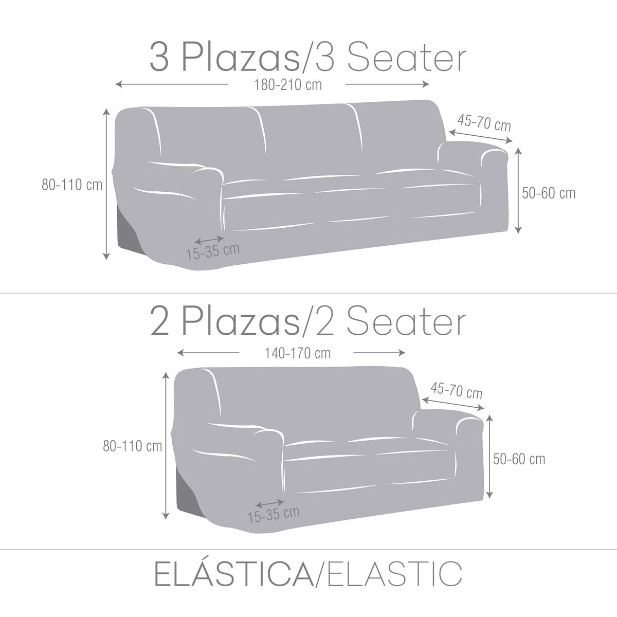 Sofa cover set Eysa ULISES Green 2 Pieces