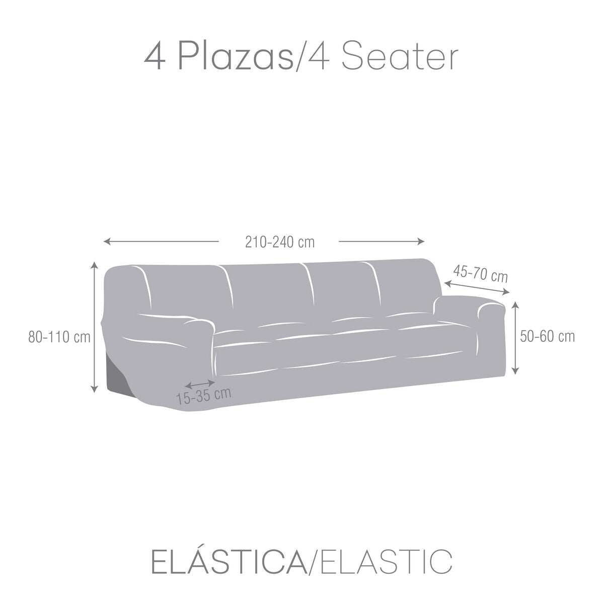 Sofa Cover Eysa ULISES Yellow 70 x 110 x 240 cm