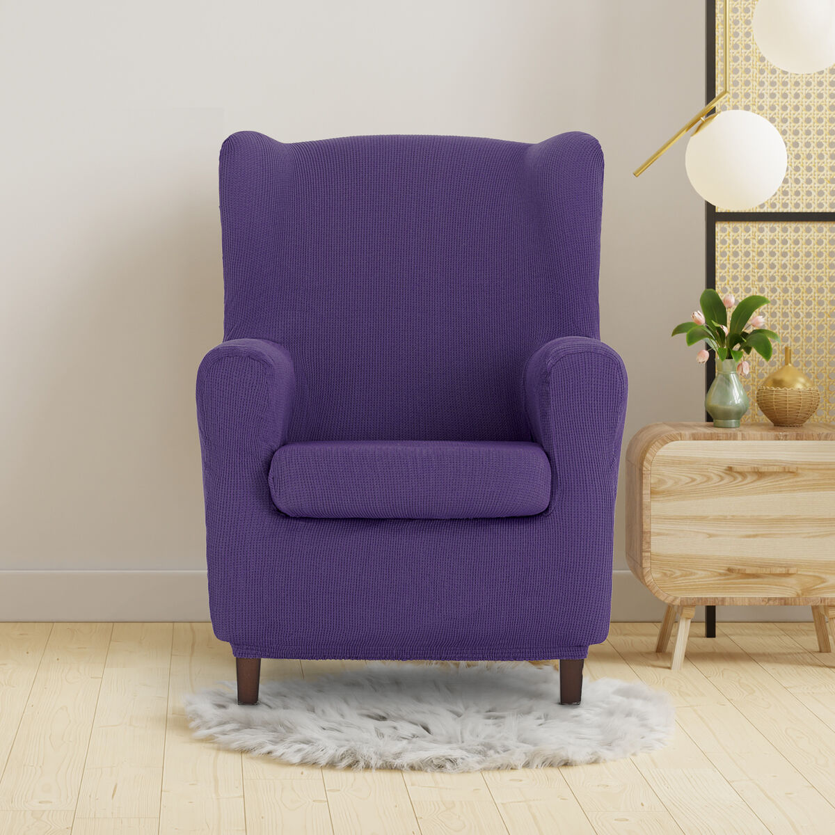 Wingback chair cover Eysa ULISES Purple 80 x 100 x 90 cm Eysa