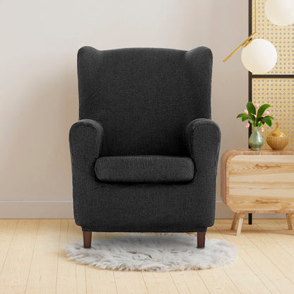 Wingback chair cover Eysa ULISES Dark grey 80 x 100 x 90 cm