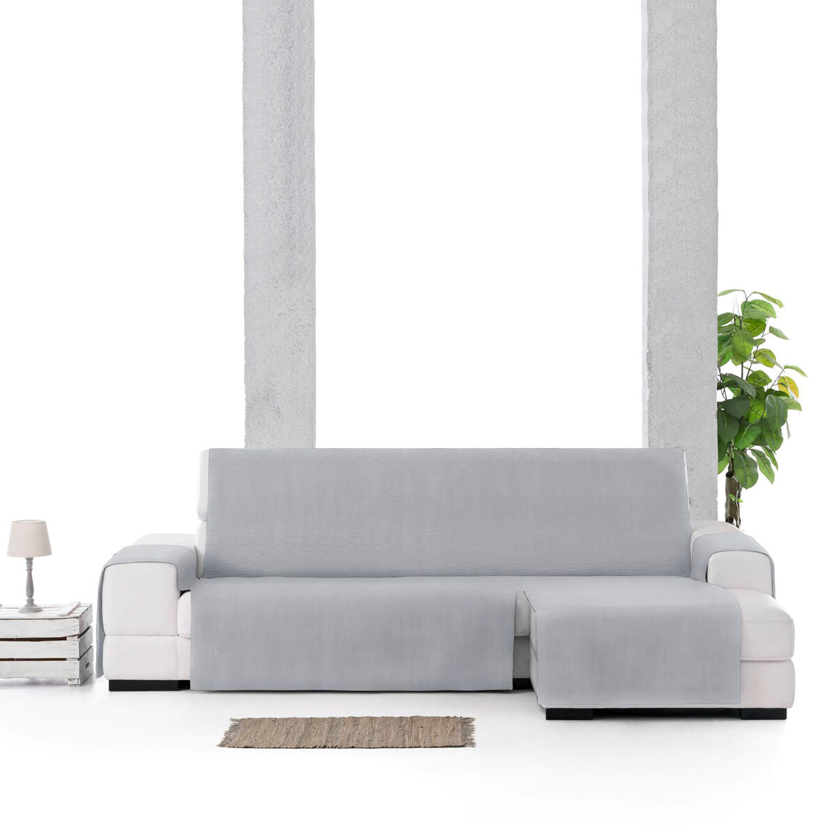 Right short arm chaise longue cover Eysa LEVANTE Grey 100 x 110 x 240 cm Eysa