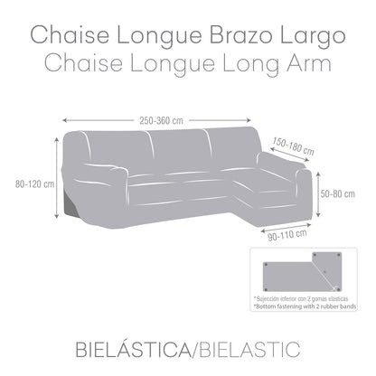 Right short arm chaise longue cover Eysa ROC Blue 180 x 120 x 360 cm