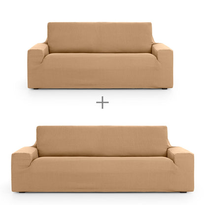 Sofa cover set Eysa ULISES Beige 2 Pieces