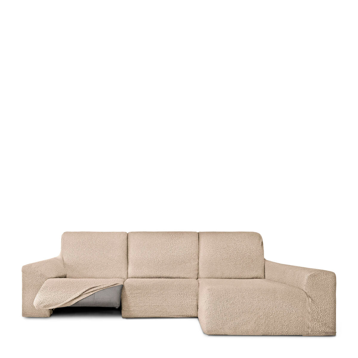 Right long arm chaise longue cover Eysa ROC Beige 180 x 120 x 360 cm