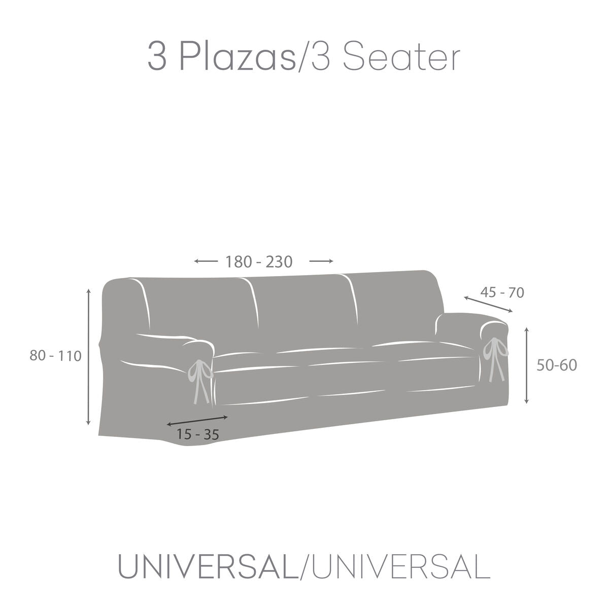 Sofa Cover Eysa TURIN Mustard 100 x 110 x 230 cm