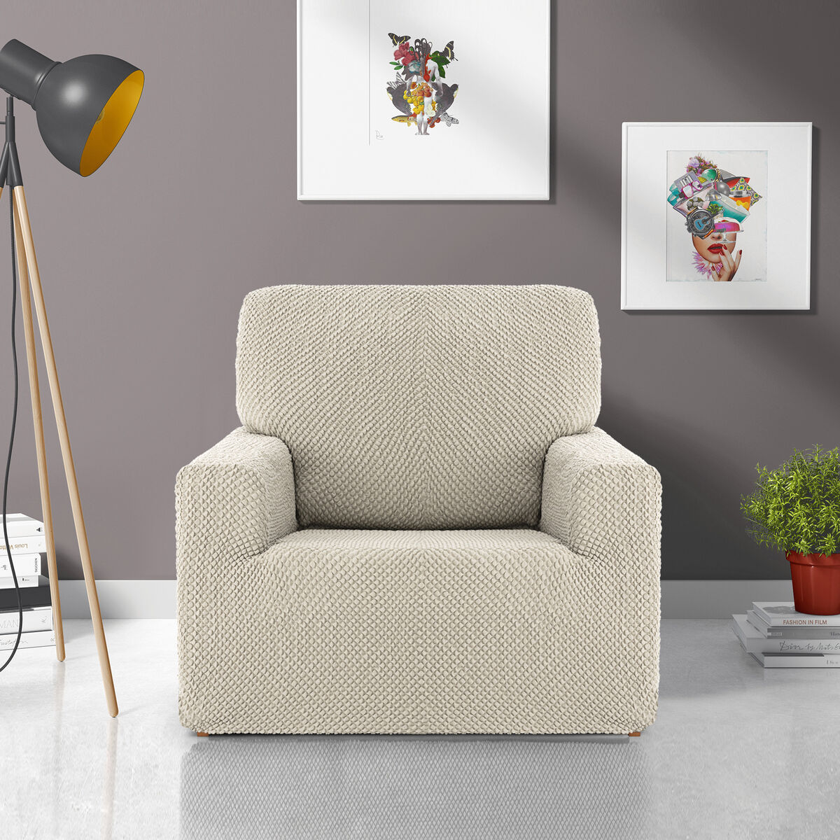 Armchair slipcovers Eysa THOR White 70 x 110 x 110 cm