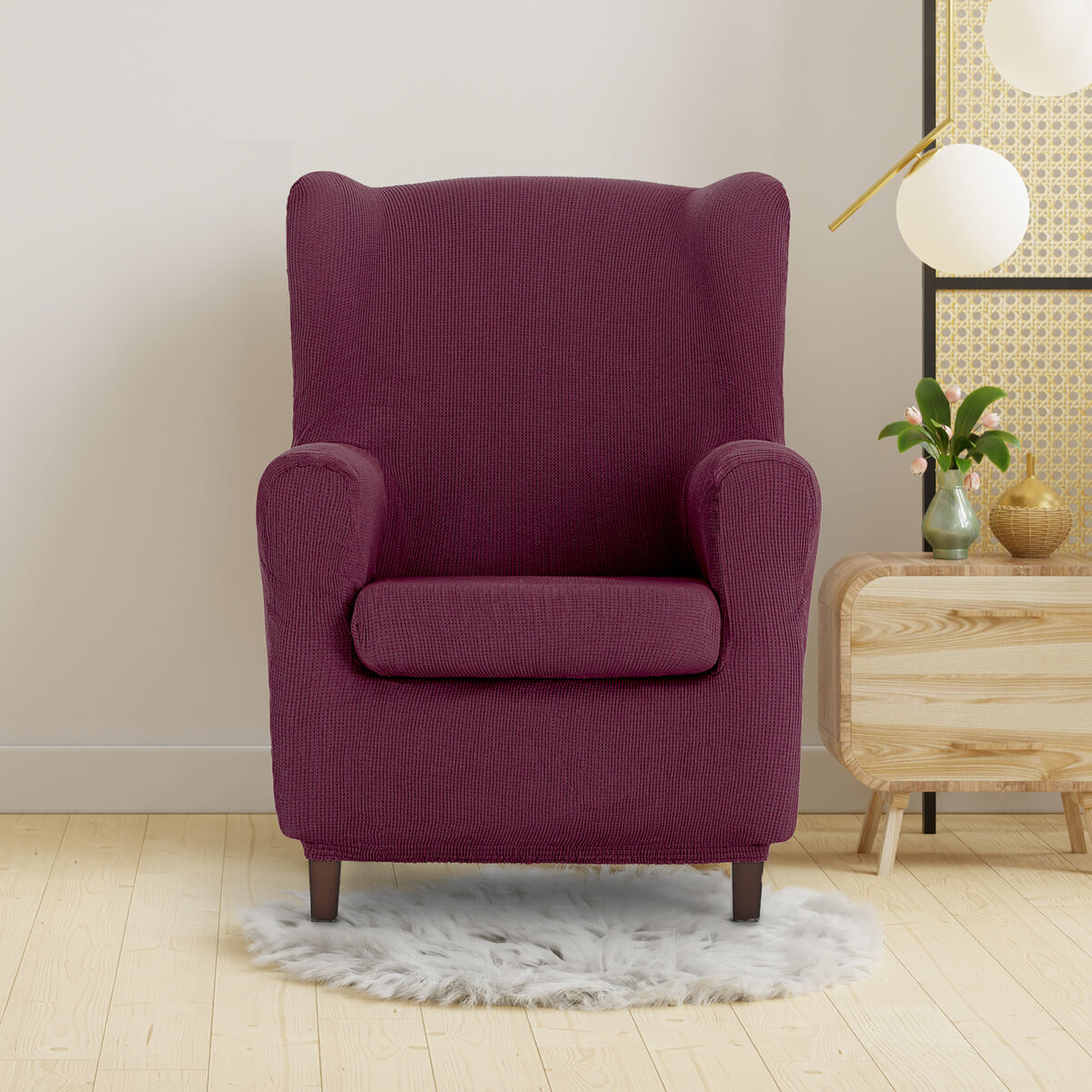 Wingback chair cover Eysa ULISES Burgundy 80 x 100 x 90 cm