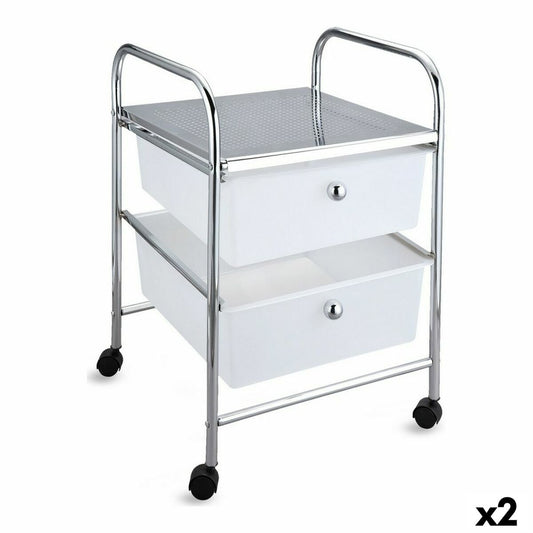 Chest of drawers Confortime Metal With wheels Plastic 33 x 32,5 x 45,5 cm (2 Units) Confortime