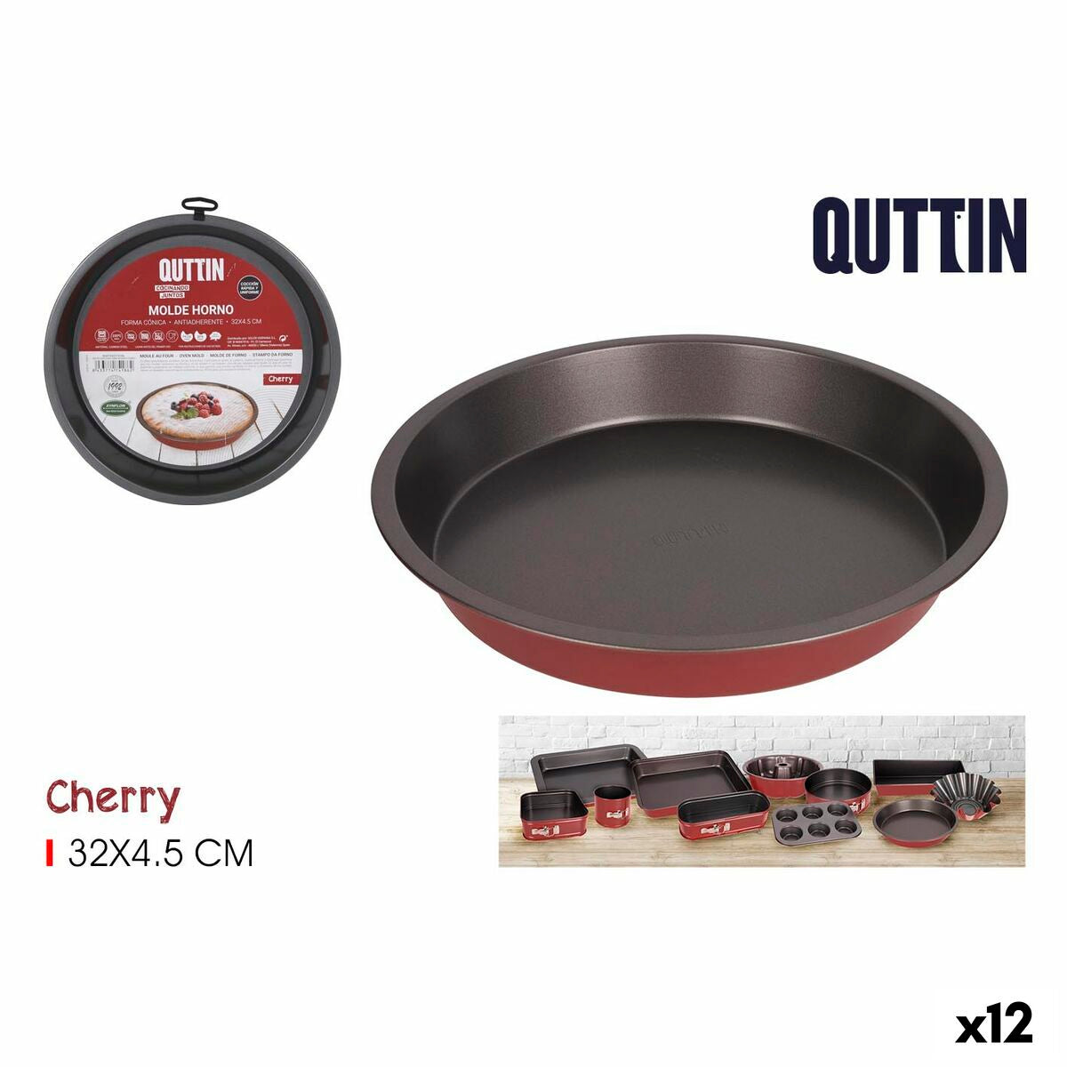 Uunimuotti Quttin Cherry Hiiliteräs 32 x 32 x 5 cm (12 yksikköä)