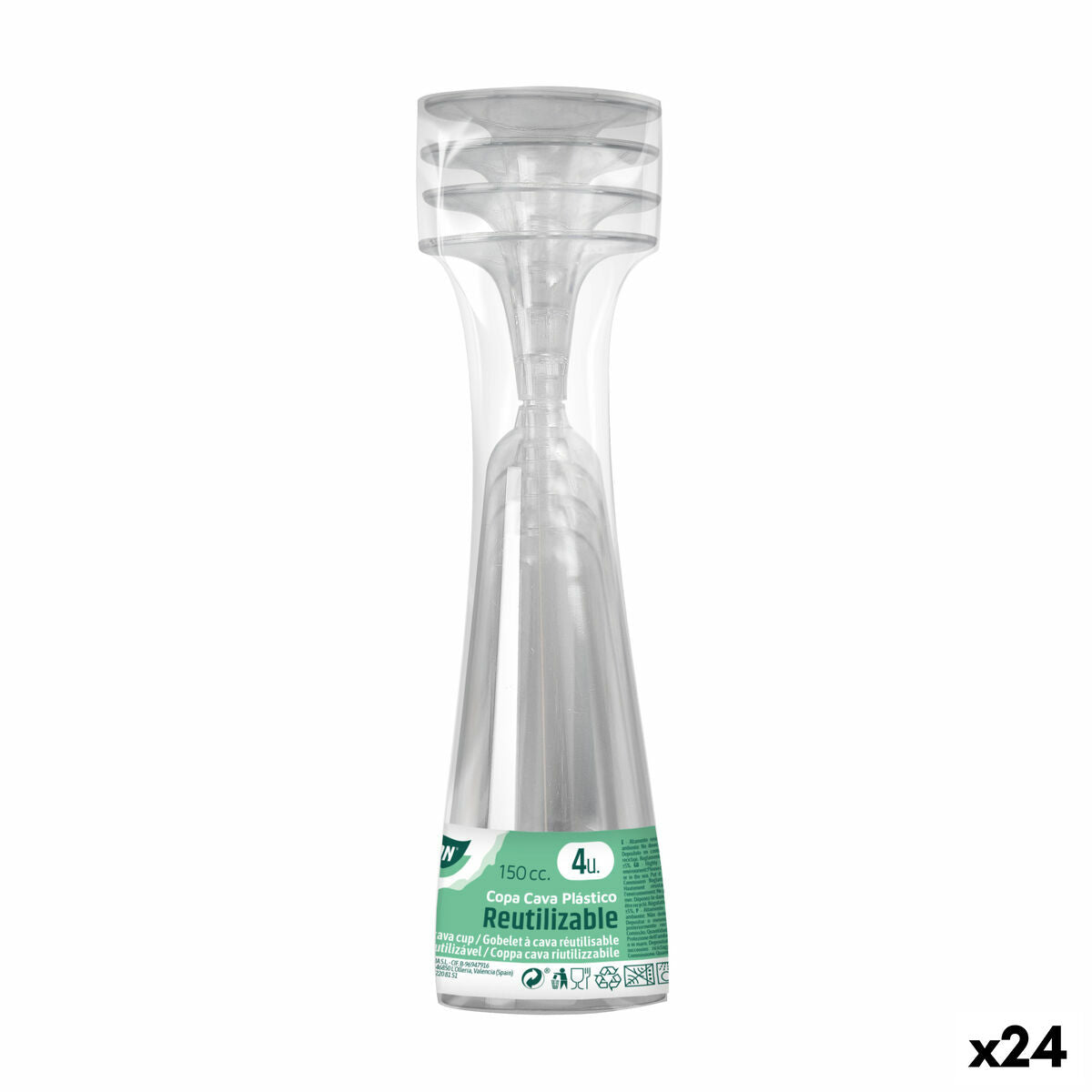 Uudelleenkäytettävät cava-lasit Algon Transparent 24 Units 150 ml (4 kpl)