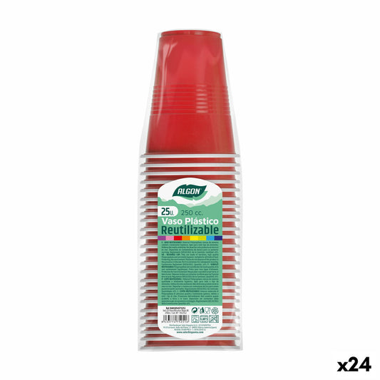 Uudelleenkäytettävät lasit Algon Red 24 Units 250 ml (25 kpl)