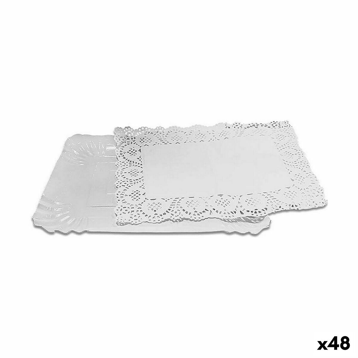 Kakkuteline Algon White 15 x 22 x 1 cm (4 kpl) (48 yksikköä)