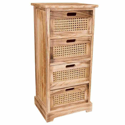 Chest of drawers Alexandra House Living Cane Paolownia wood 29 x 75 x 35 cm