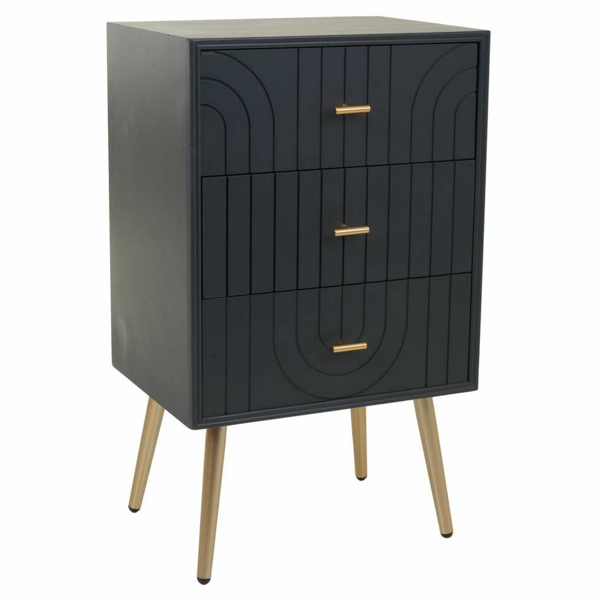 Nightstand Alexandra House Living Golden Dark grey 35 x 76 x 44 cm