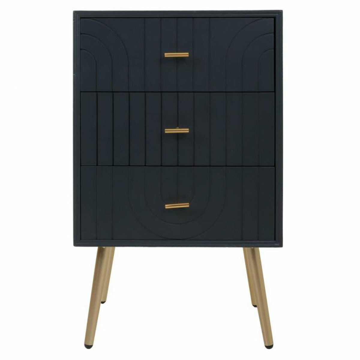 Nightstand Alexandra House Living Golden Dark grey 35 x 76 x 44 cm