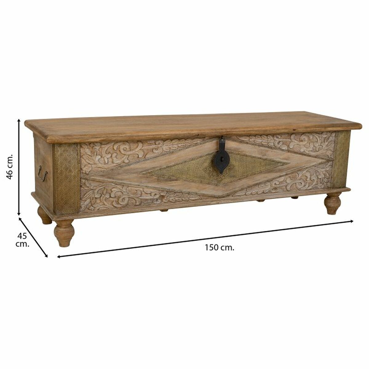 Chest Alexandra House Living Brass Mango wood 45 x 46 x 150 cm