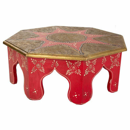 Centre Table Alexandra House Living White Red Brass MDF Wood 40 x 15 x 40 cm