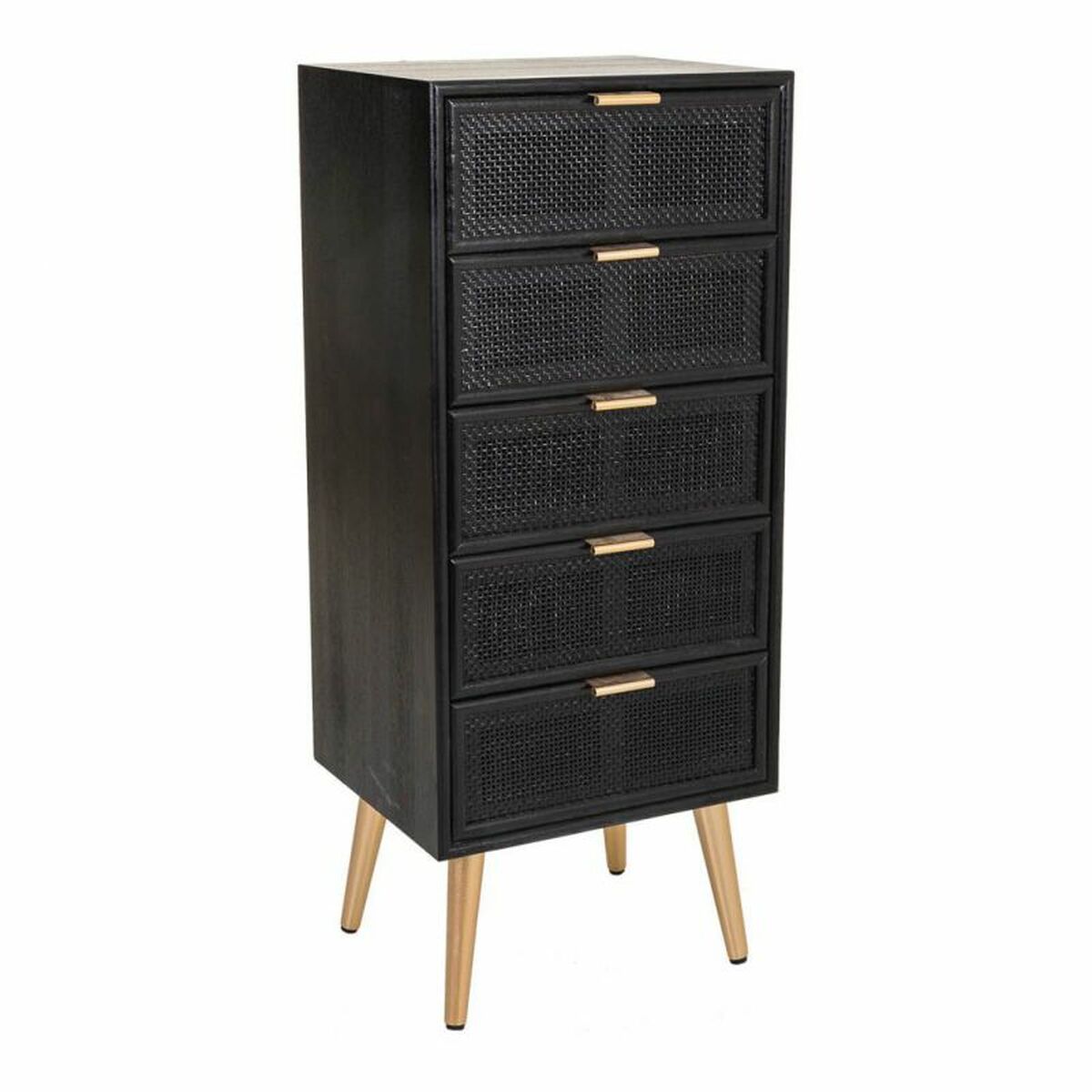 Chest of drawers Alexandra House Living Black Golden MDF Wood