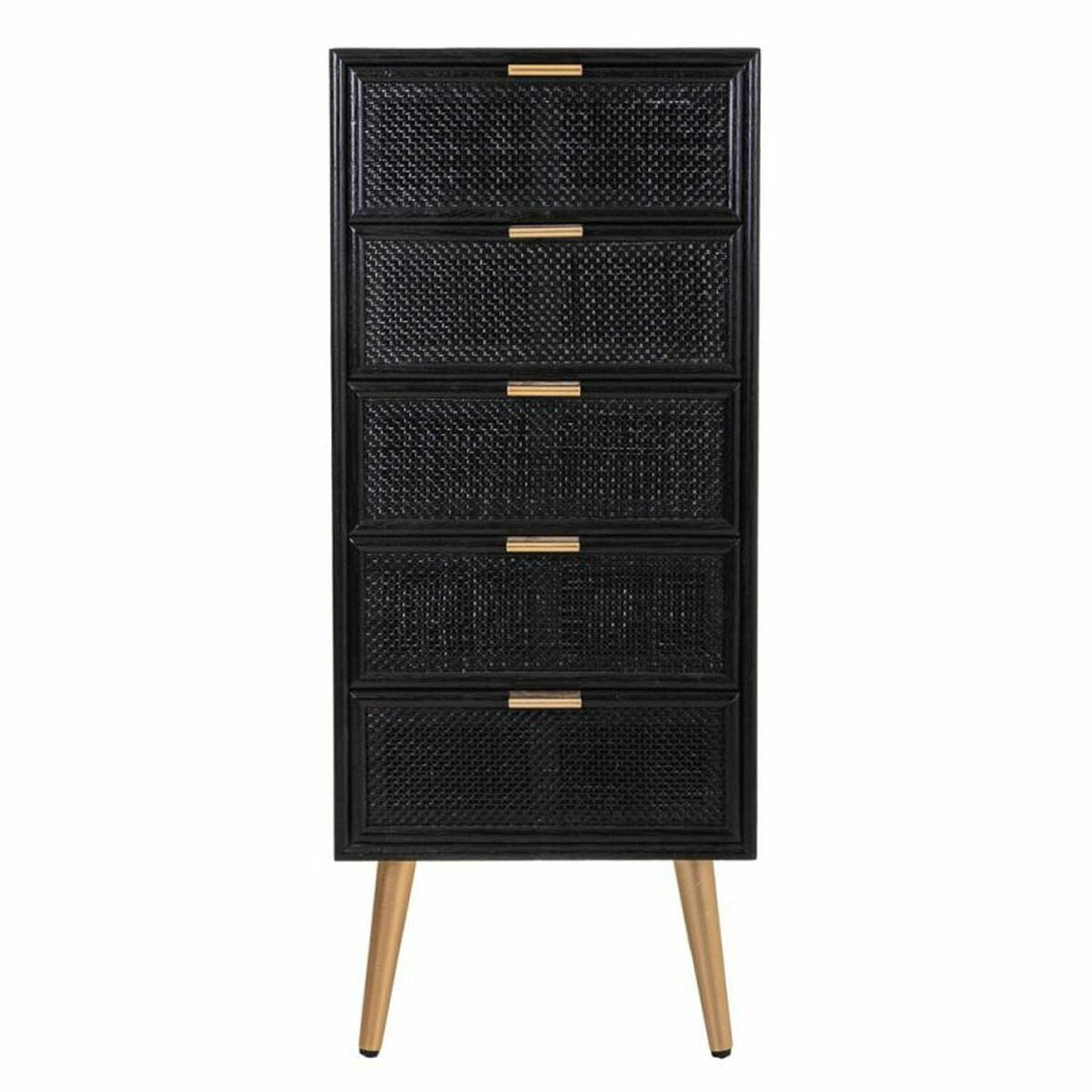 Chest of drawers Alexandra House Living Black Golden MDF Wood