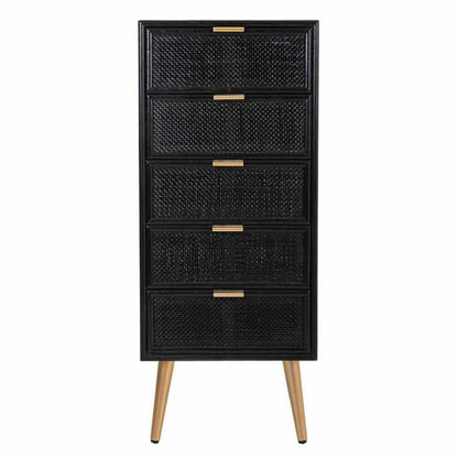 Chest of drawers Alexandra House Living Black Golden MDF Wood