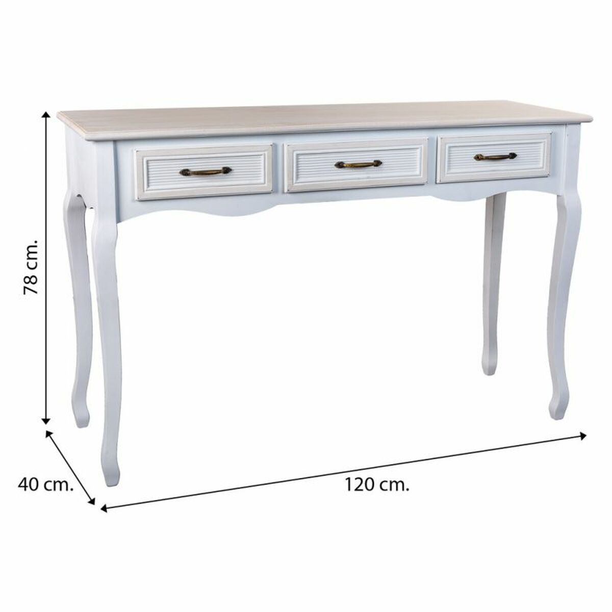 Hall Table with Drawers Alexandra House Living MDF Wood 40 x 78 x 120 cm