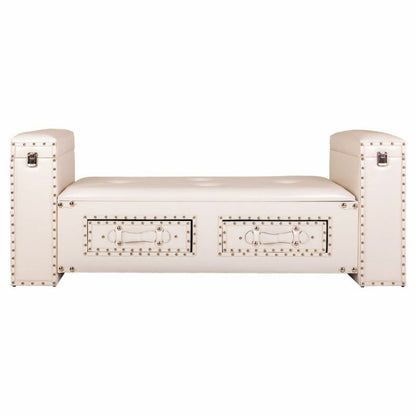 Bench Alexandra House Living White Polyurethane MDF Wood 40 x 52 x 130 cm