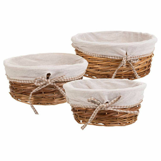 Set of Baskets Alexandra House Living Natural wicker Willow wood 3 Pieces Alexandra House Living