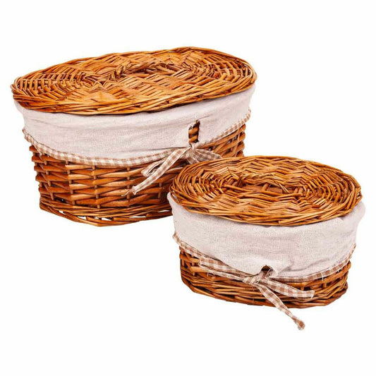 Storage boxes Alexandra House Living Natural wicker Willow wood 20 x 14 x 10 cm 23 x 14 x 30 cm 2 Pieces Alexandra House Living