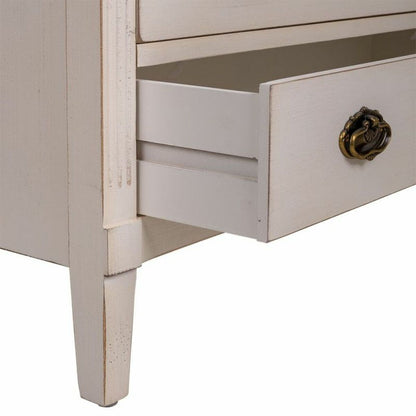 Chest of drawers Alexandra House Living White Rattan Fir wood MDF Wood 36 x 90 x 82 cm