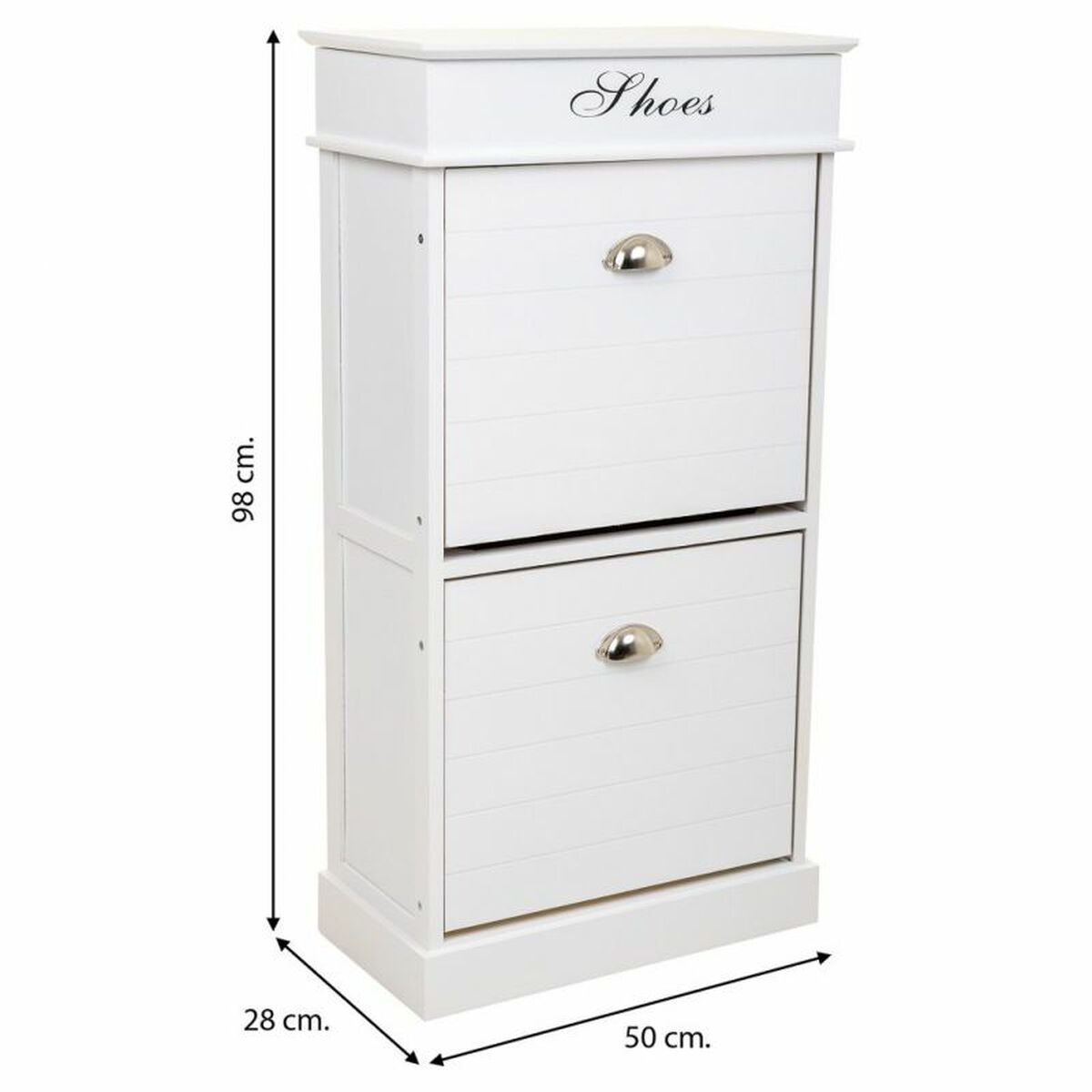 Shoe Rack Alexandra House Living White 28 x 98 x 50 cm 2 drawers