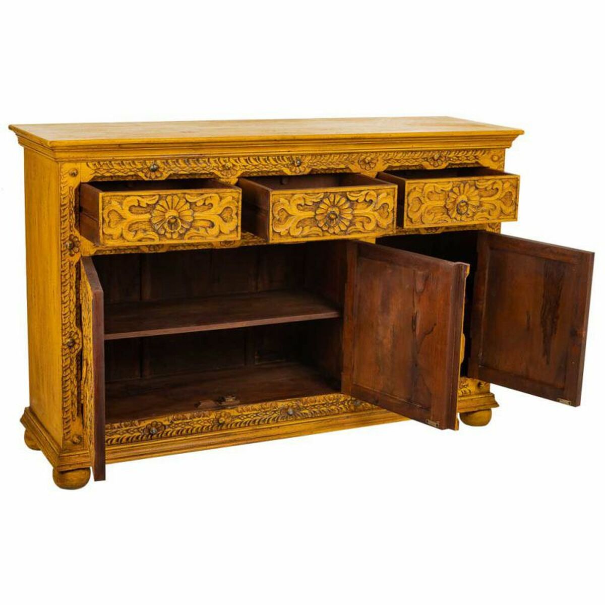 Sideboard Alexandra House Living Yellow Iron Mango wood 45 x 96 x 147 cm