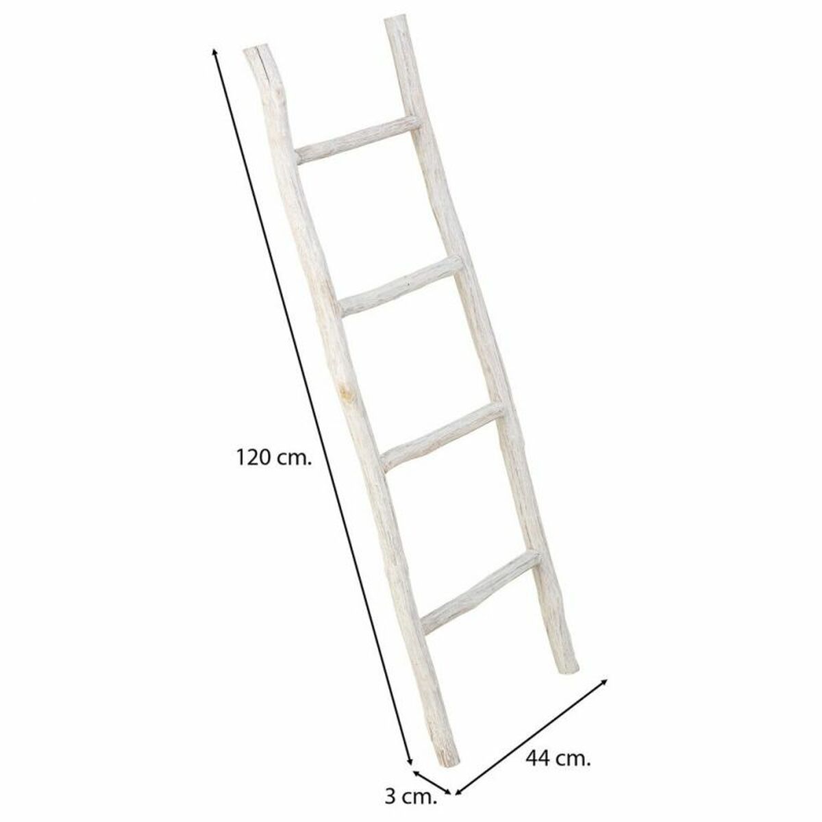 Shelves Alexandra House Living White Paolownia wood 3 x 120 x 44 cm Staircase