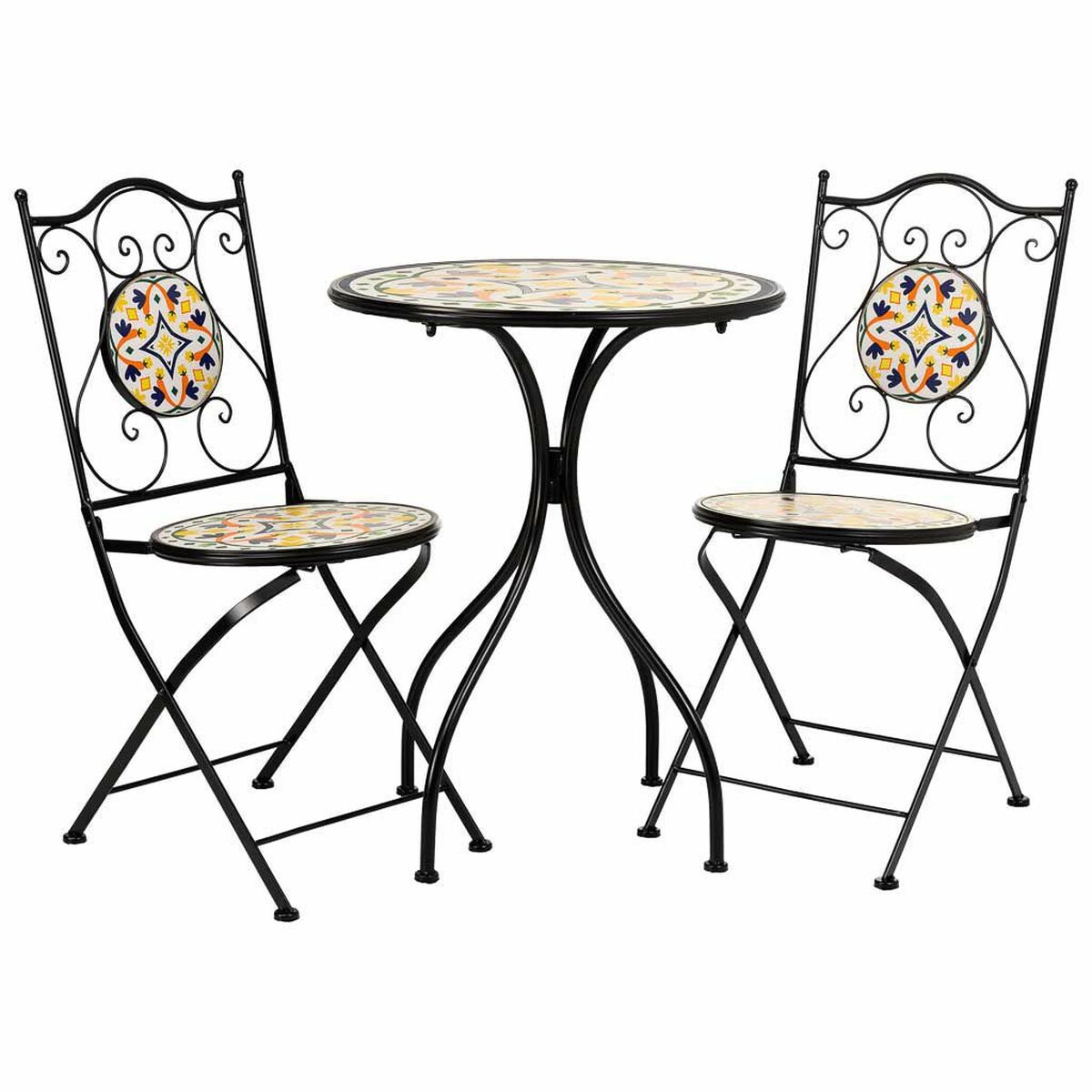 Table set with 2 chairs Alexandra House Living Black 60 x 75 x 60 cm