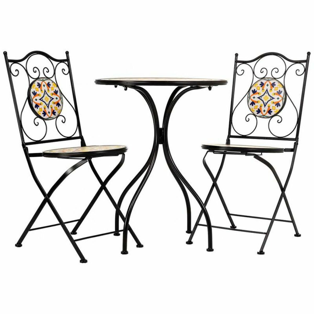 Table set with 2 chairs Alexandra House Living Black 60 x 75 x 60 cm