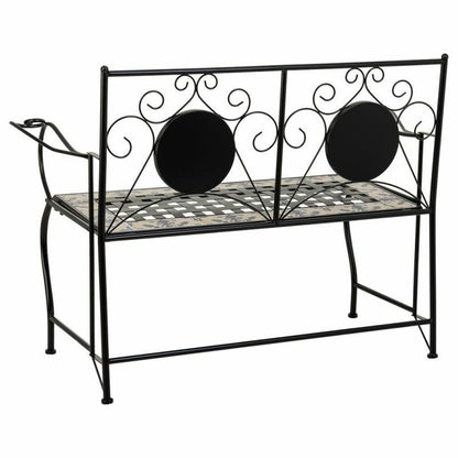 Bench Alexandra House Living Black Iron Tile 50 x 88 x 110 cm