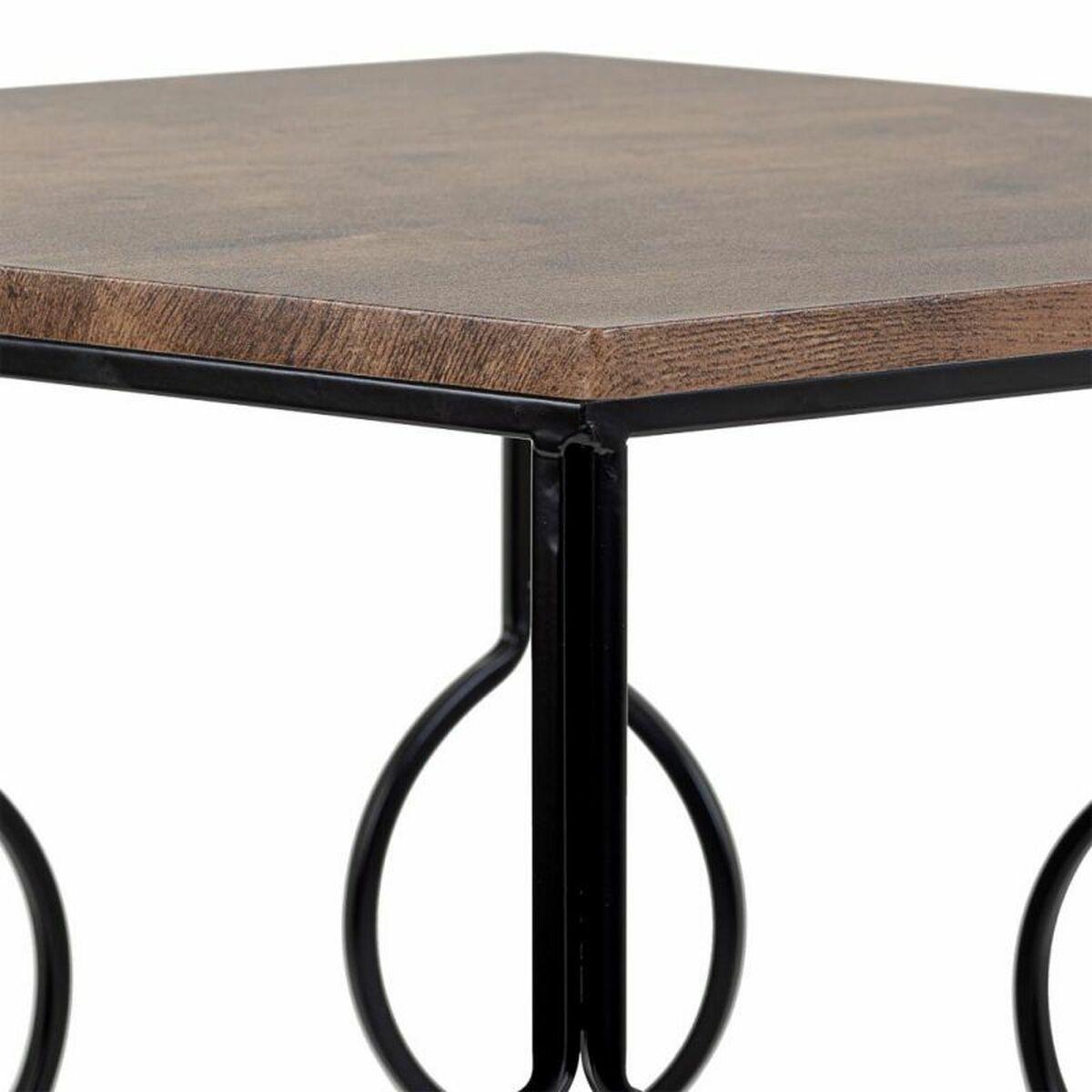 Set of 2 tables Alexandra House Living Brown Black Iron MDF Wood 39 x 57 x 39 cm