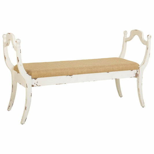 Bench Alexandra House Living White Sponge Fir wood MDF Wood 45 x 78 x 139 cm