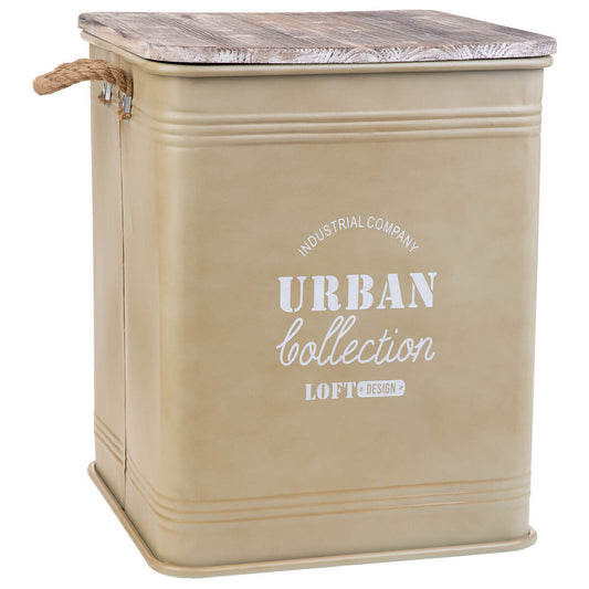 Laundry basket Alexandra House Living Urban Beige Hemp Metal Fir wood Alexandra House Living