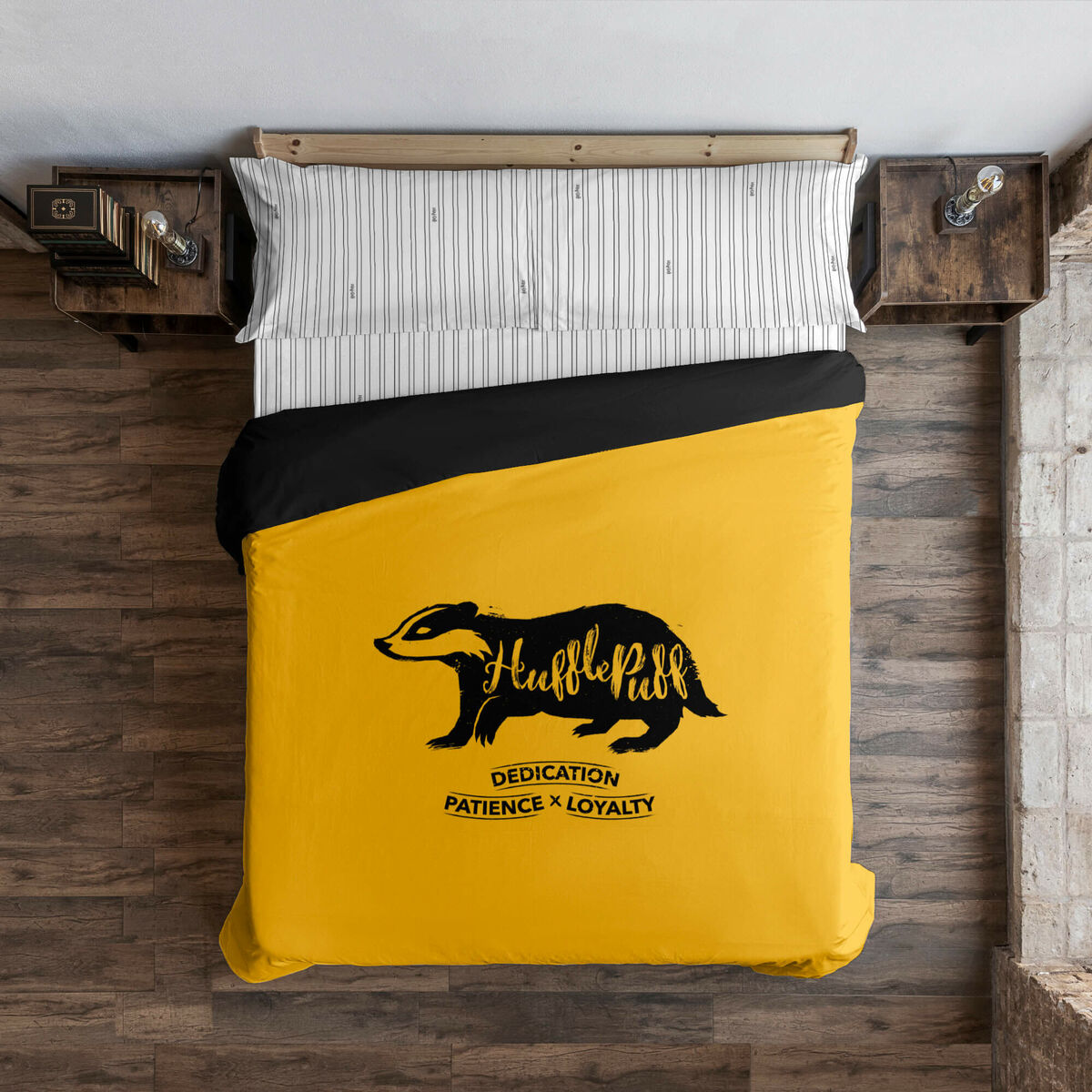 Nordic cover Harry Potter Hufflepuff Values Yellow Multicolour 175 Threads 240 x 220 cm King size