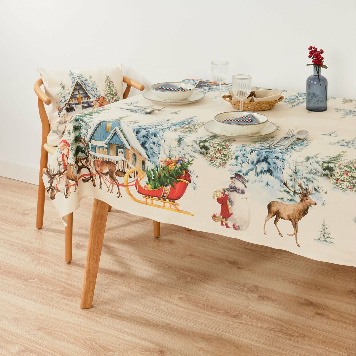 Stain-proof tablecloth Belum Christmas Landscape Multicolour 300 x 155 cm